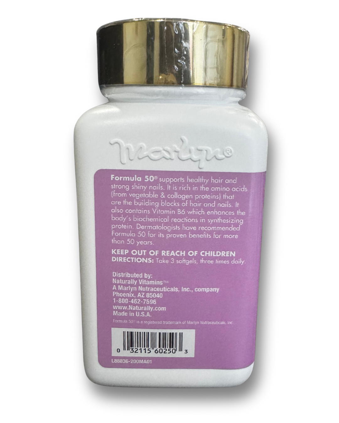 Formula 50 for Hair and Nails 200 Softgels by Naturally Vitamins