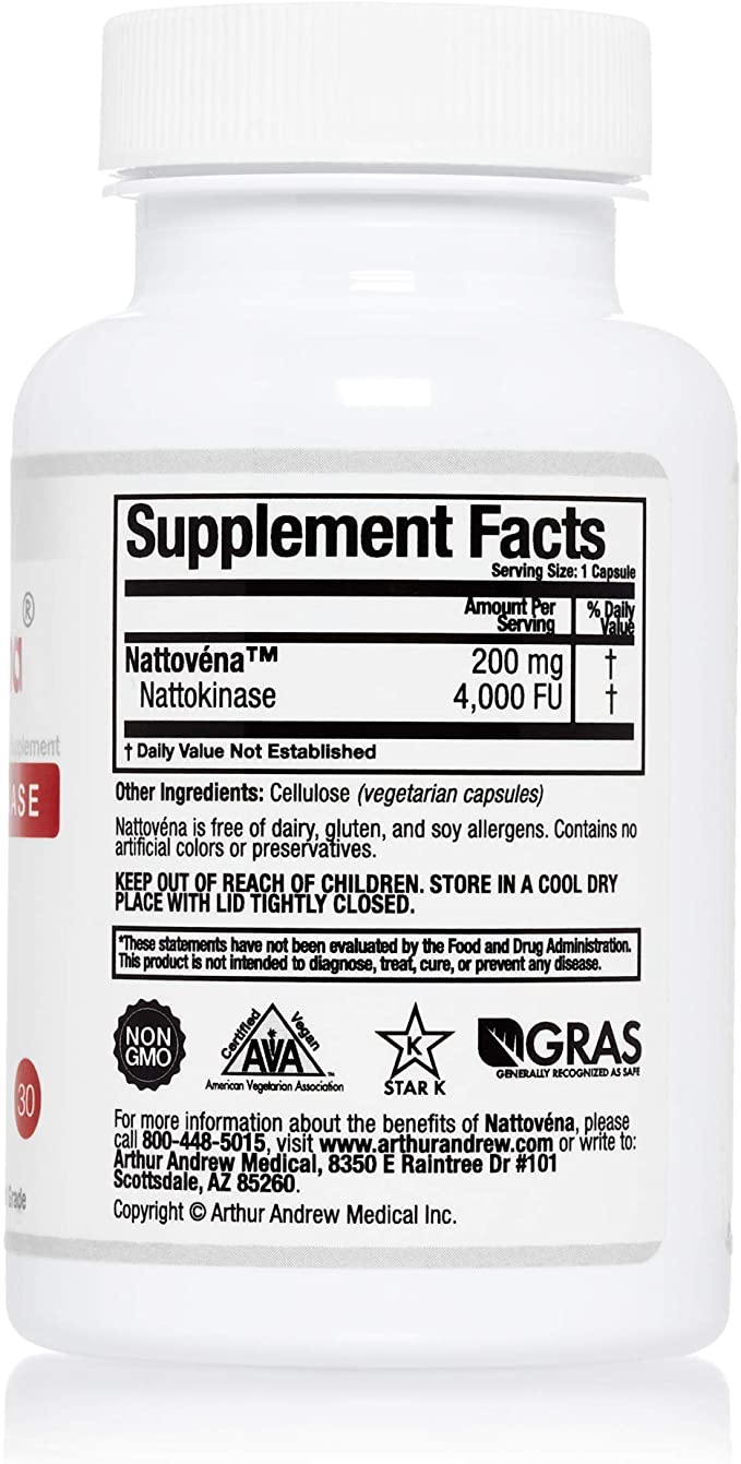 Arthur Andrew Medical Nattovena Pure Nattokinase 200 mg