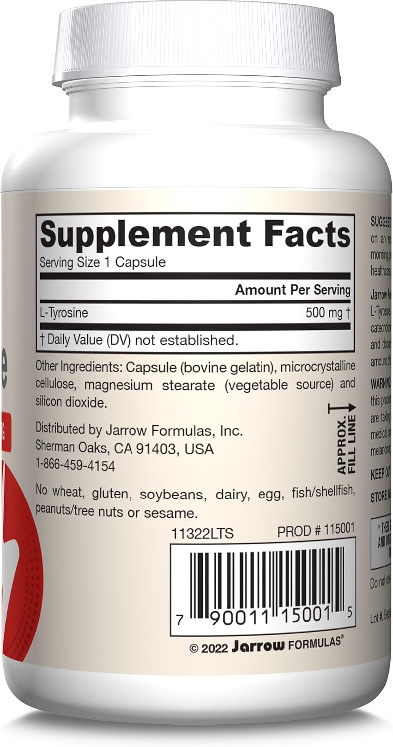 L-Tyrosine 500 mg 100 Capsules