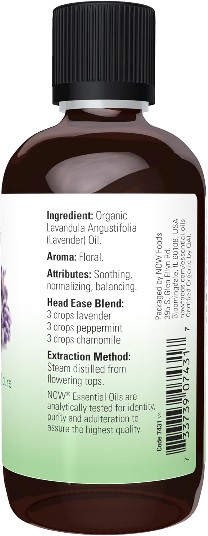 Organic Lavender Oil, 4 fl. oz. (118 ml) by NOW