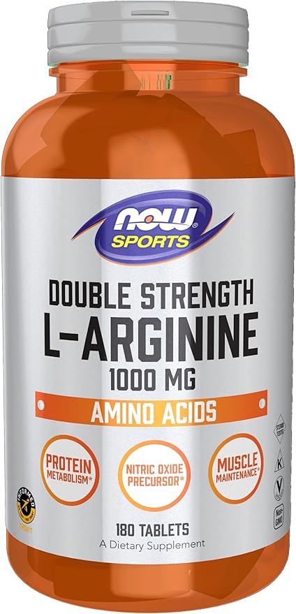 L-Arginine 1000 mg, Double Strength - 180 Tablets by NOW
