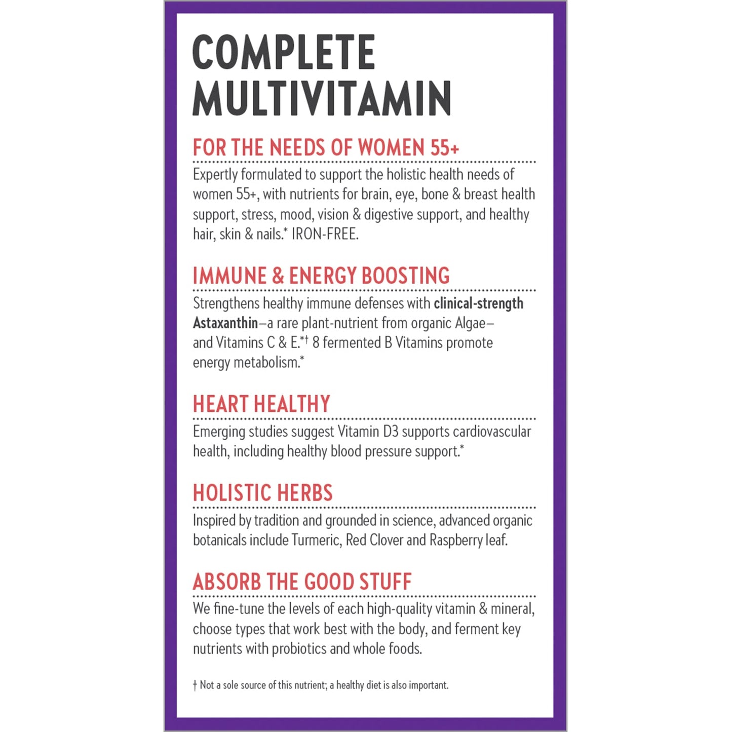 Every Woman's One Daily Whole-Food Multi 55+ 48 Vegetarian Tablets