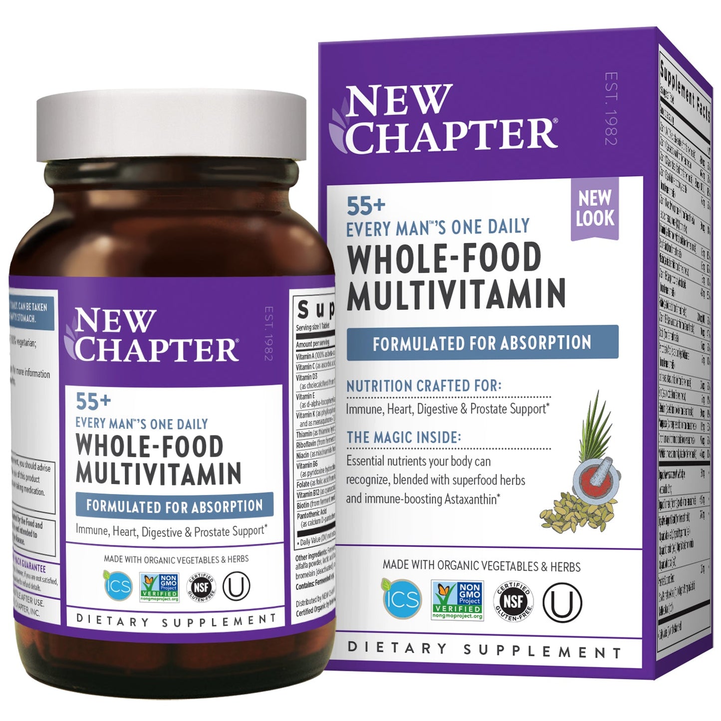 Every Man's One Daily Whole-Food Multi 55+ 48 Vegetarian Tablets by New Chapter best price
