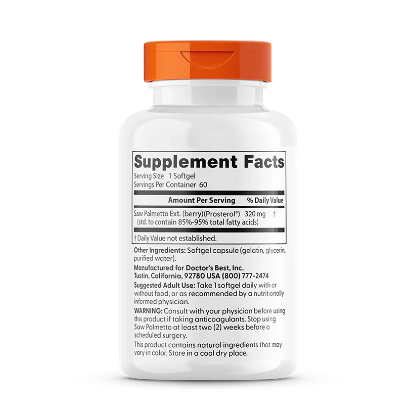 Saw Palmetto Standardized Extract 320 mg 60 Softgels