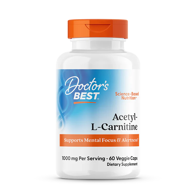 Doctor's Best Acetyl-L-Carnitine, 1000 mg Per Serving, 60 Veggie Caps