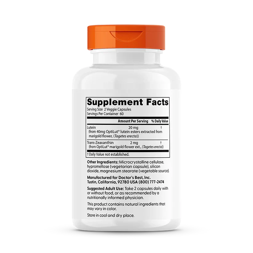 Lutein from OptiLut, 20 mg Per Serving, 120 Veggie Caps