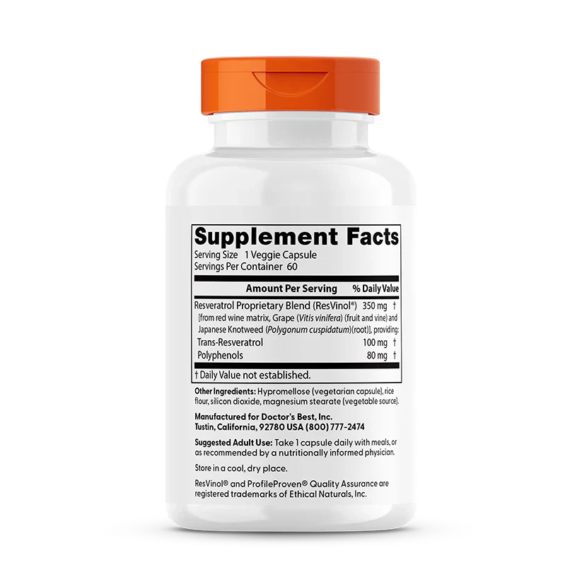 Trans-Resveratrol 100 mg 60 Veggie Caps
