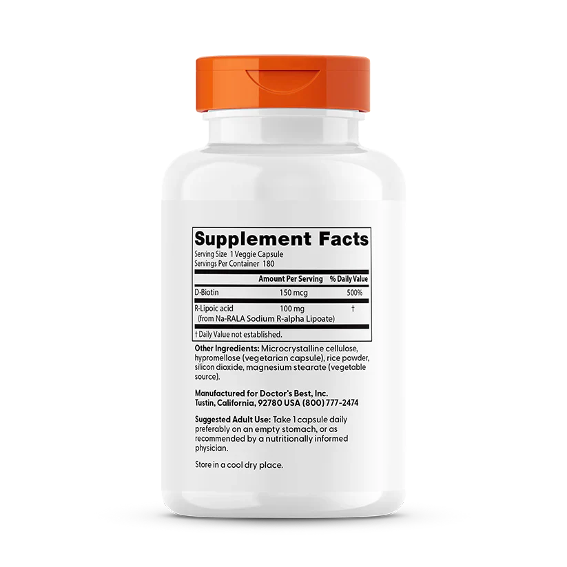 Stabilized R-Lipoic Acid 100 mg 180 Veggie Caps