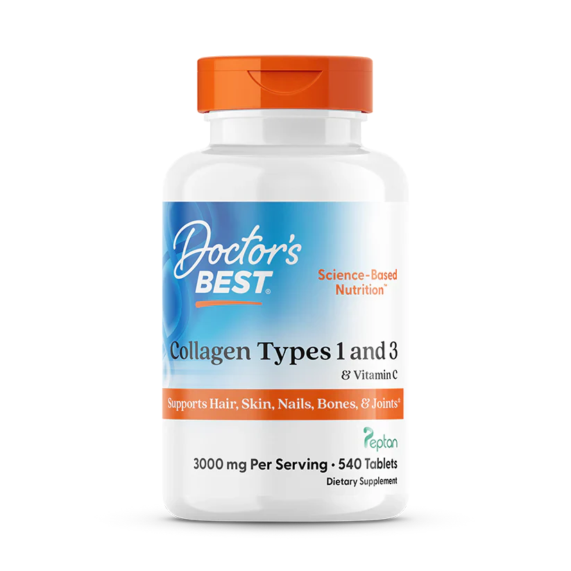 Doctor's Best Collagen Types 1 and 3 and Vitamin C, 3,000 mg Per Serving, 540 Tablets