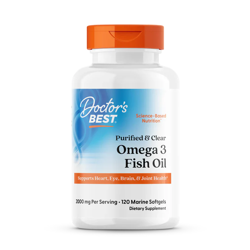 Purified & Clear Omega 3 Fish Oil, 2000 mg Per Serving, 120 Marine Softgels