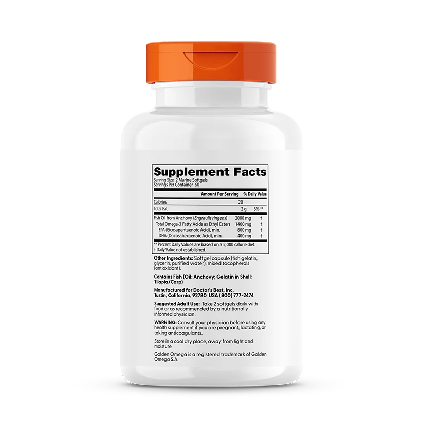 Purified & Clear Omega 3 Fish Oil, 2000 mg Per Serving, 120 Marine Softgels