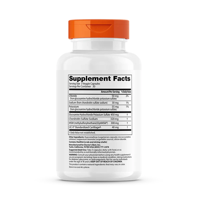 Doctor's Best Glucosamine Chondroitin MSM + UCII 90 Veggie Capsule