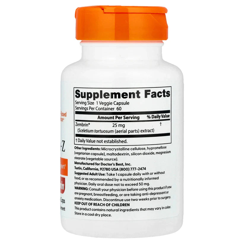 Calm with Zembrin 25 mg 60 Veggie Caps