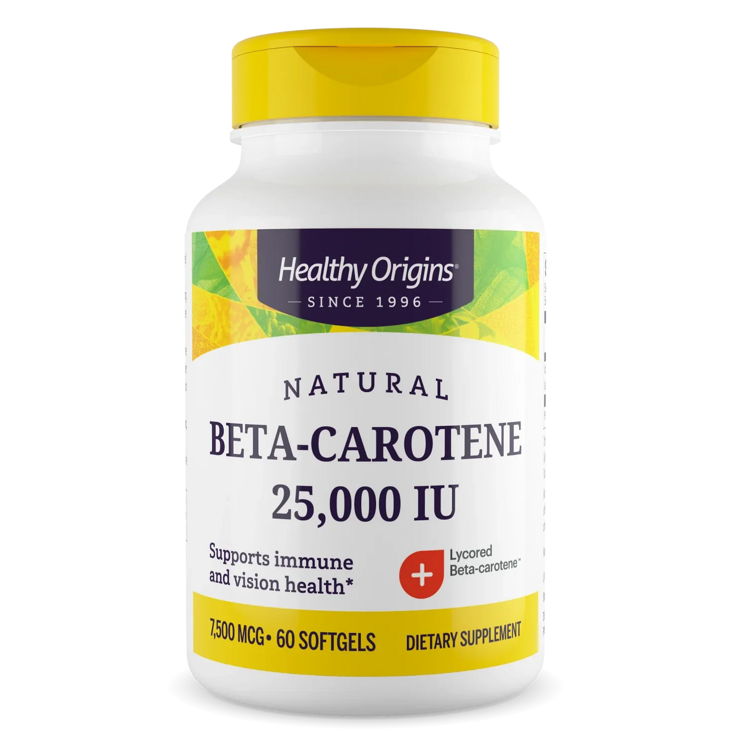 Beta-Carotene 25,000 IU (7,500 mcg) 60 softgels by Healthy Origins