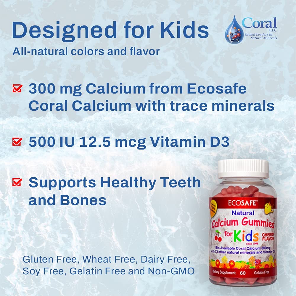 Coral Calcium Vitamin D3 Kids Gummies Cherry (60ct)