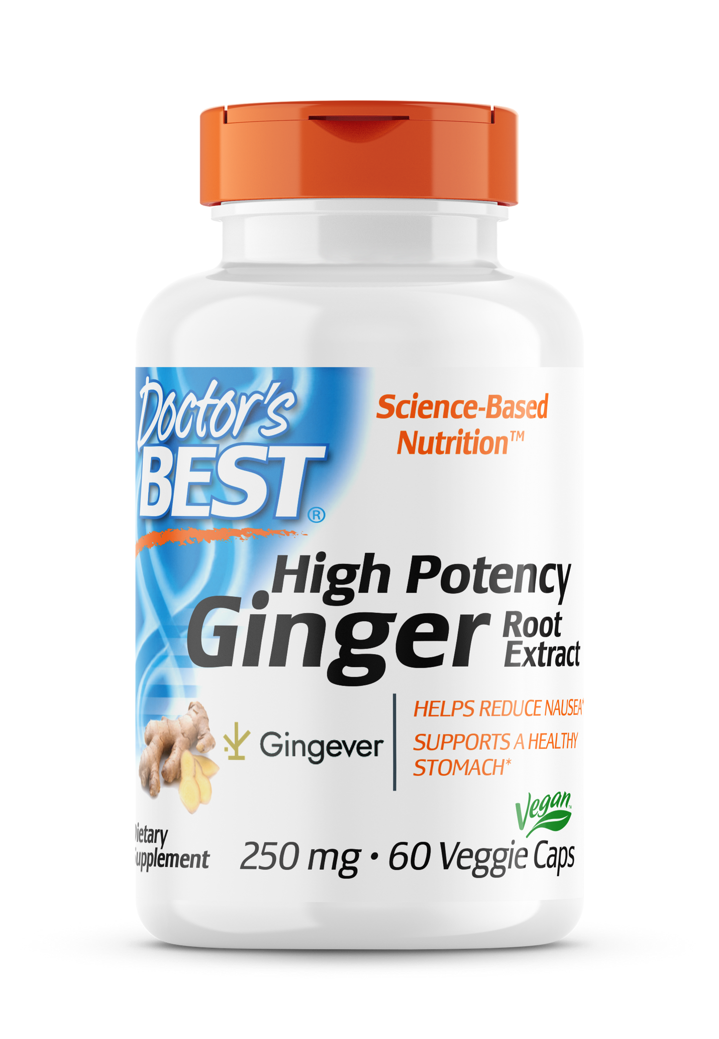 Doctor's Best High Potency Ginger Root Extract 250 mg 60 Veggie Caps