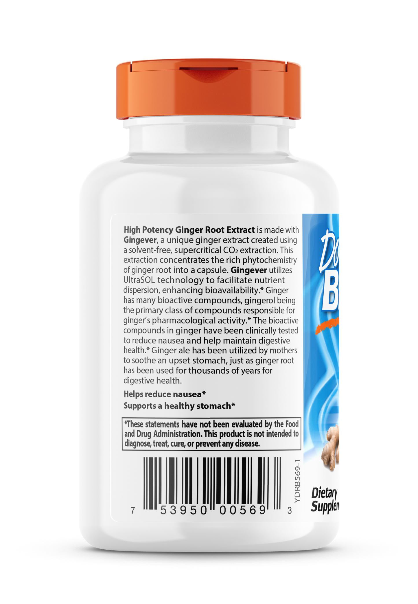 Doctor's Best High Potency Ginger Root Extract 250 mg 60 Veggie Caps
