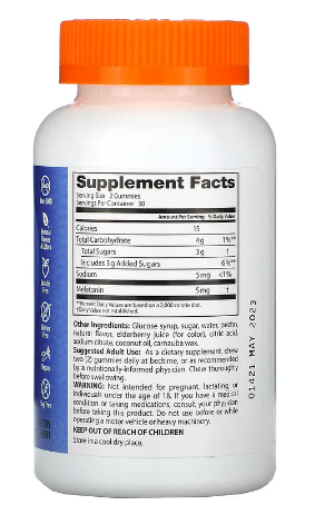 Melatonin Gummies, 2.5 mg, Strawberry Delight, 60 Natural Fruit Pectin Gummies, by Doctor's Best