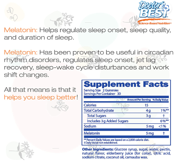 Melatonin Gummies, 2.5 mg, Strawberry Delight, 60 Natural Fruit Pectin Gummies, by Doctor's Best
