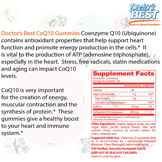 CoQ10 Gummies, Mango Madness, 100 mg, 60 Gummies, by Doctor's Best