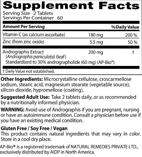 Andrographis Ap-Bio 200 mg 120 Tablets, by Doctor's Best
