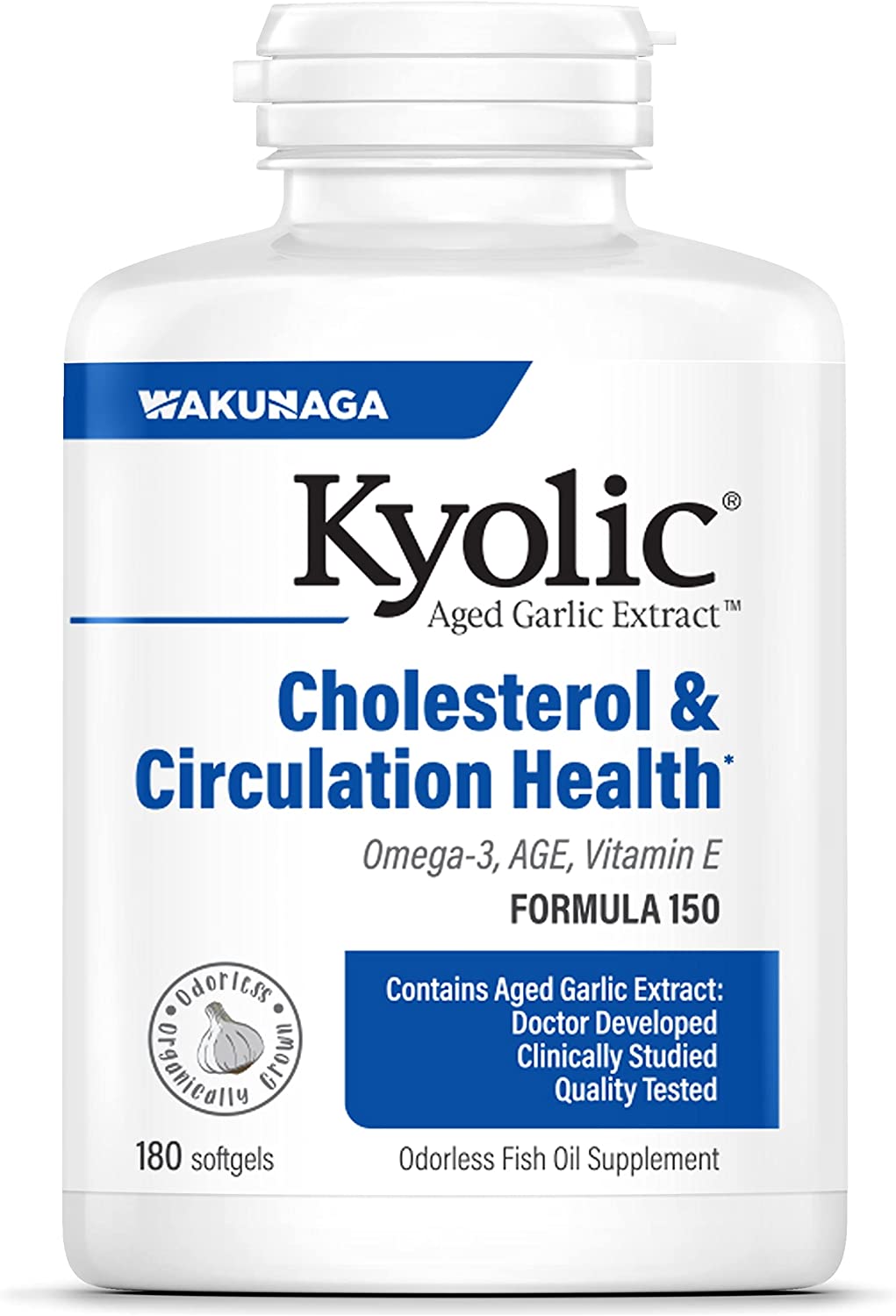 Kyolic® Aged Garlic Extract™ Cholesterol & Circulation Health 180 Softgels
