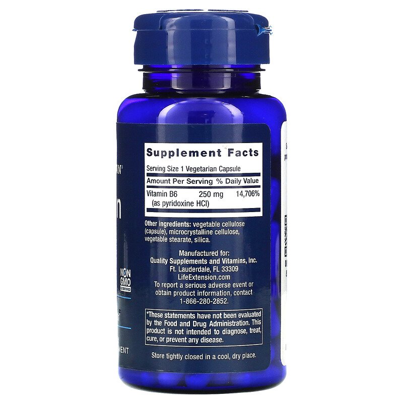 Vitamin B6 250 mg 100 Vegetarian Capsules Best Price
