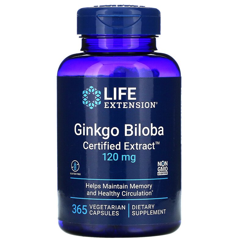 Ginkgo Biloba Certified Extract 120 mg 365 Vegetarian Capsules Best Price