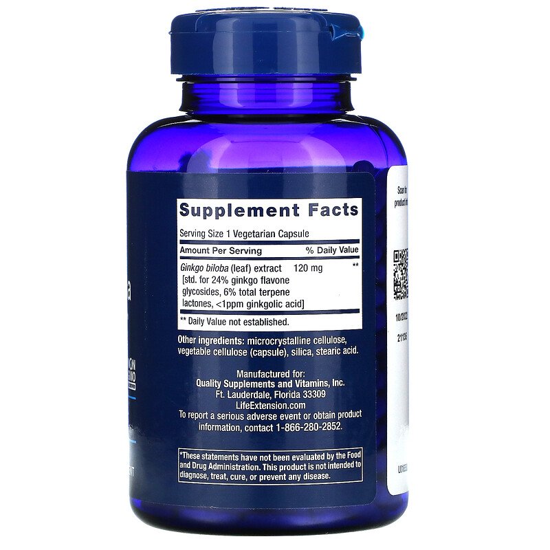 Ginkgo Biloba Certified Extract 120 mg 365 Vegetarian Capsules Best Price