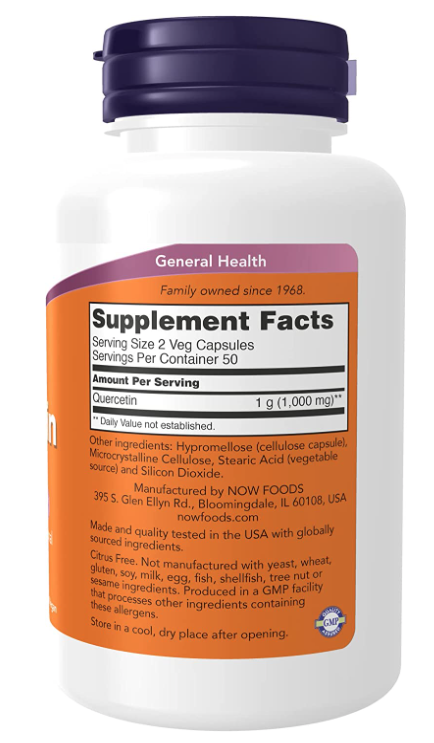 Quercetin 500 mg 100 VCaps by Now