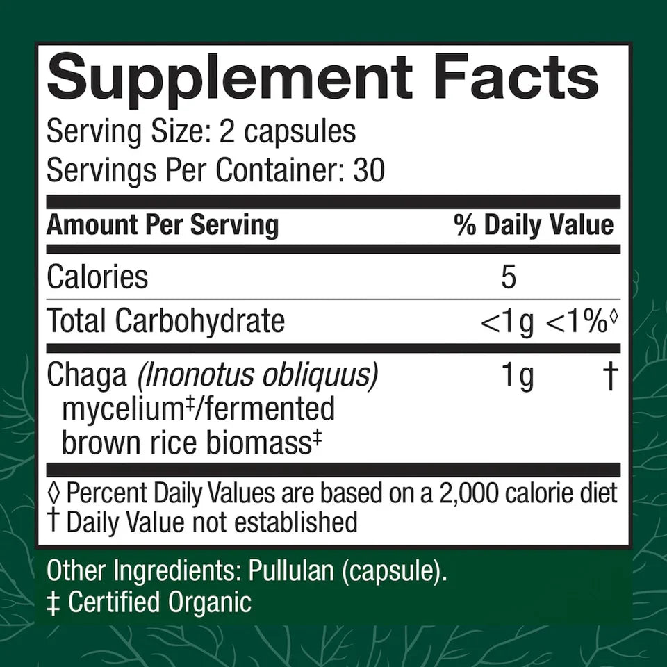 Host Defense Chaga 60 Vegetarian Capsules