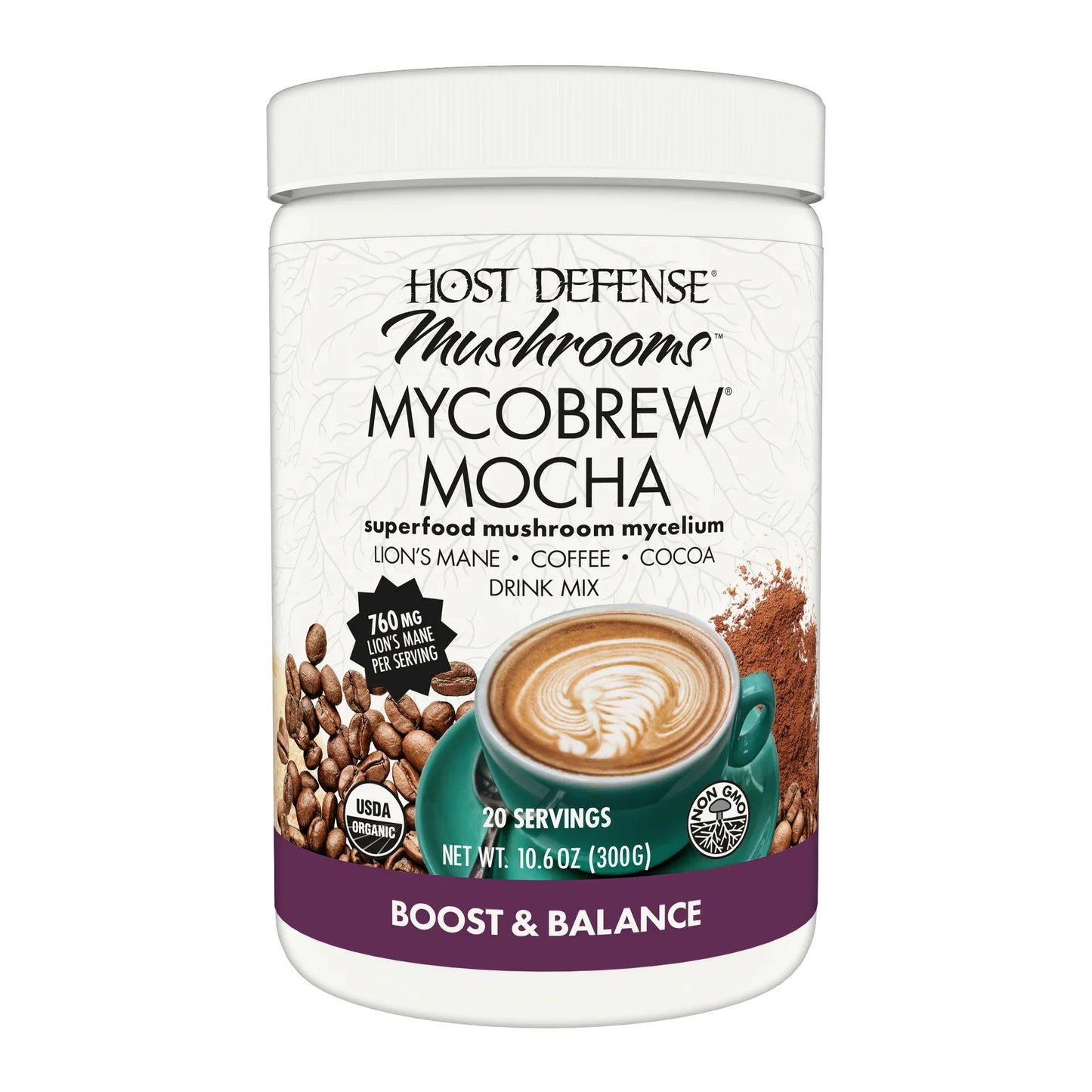 Host Defense Mycobrew Mocha Drink Mix, 10.5 oz (300 G)