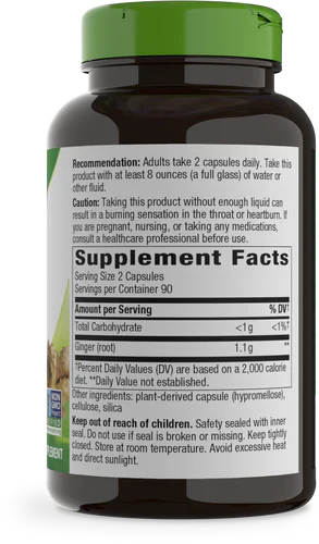 Ginger Root 550 mg 180 Vegetarian Capsules by Nature's Way