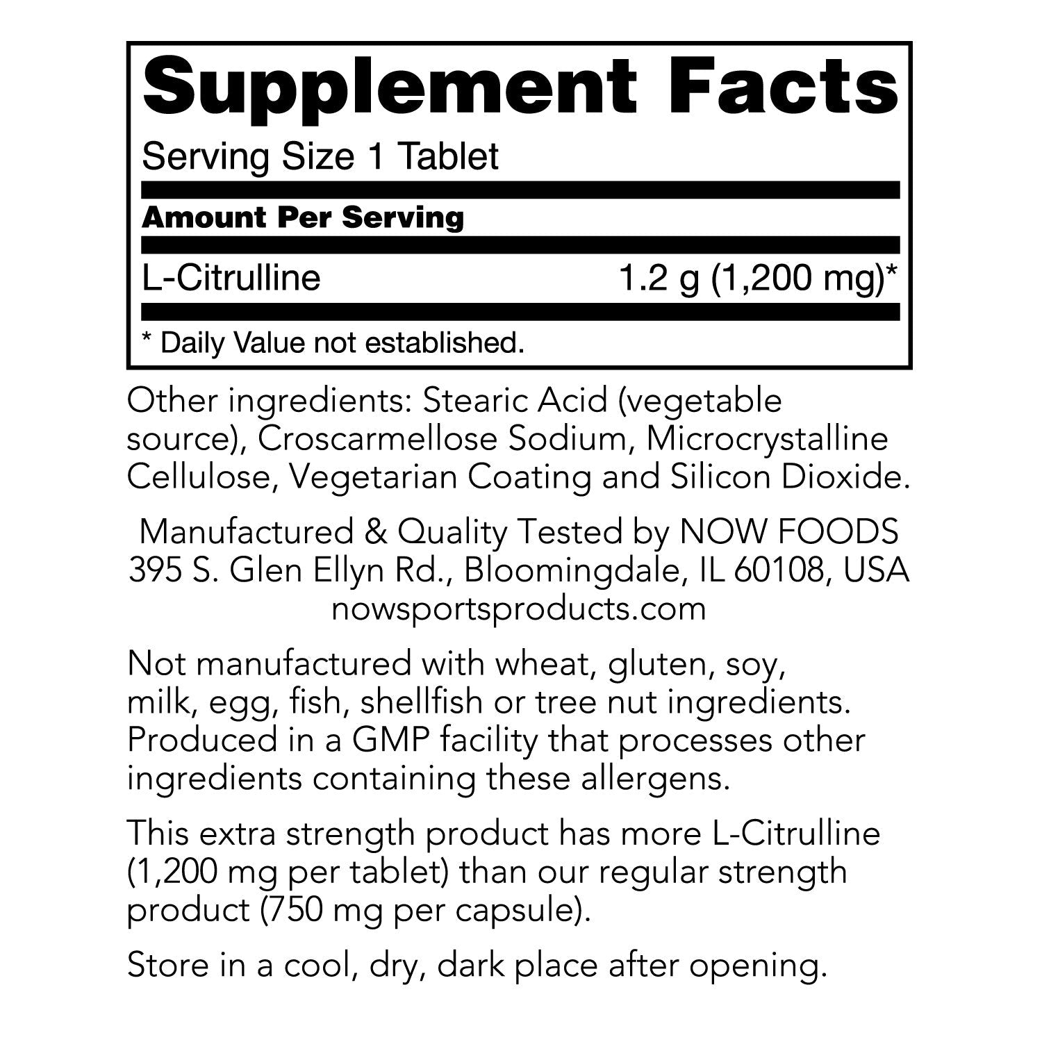 Now Sports, L-Citrulline 1200 mg 120 Tabs