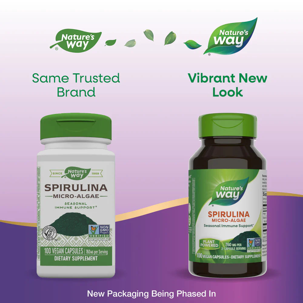 Spirulina Micro-Algae 380 mg 100 Vegetarian Capsules by Nature's Way