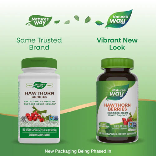 Hawthorn Berries 360 mg 180 Vegetarian Capsules by Nature's Way