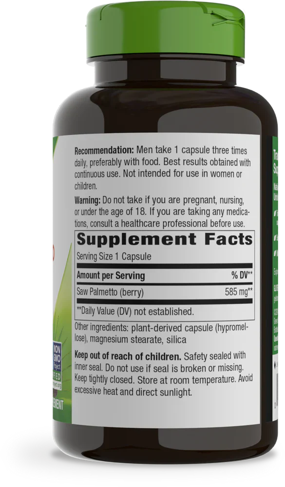 Saw Palmetto Berries 585 mg 180 Vegetarian Capsules by Nature's Way