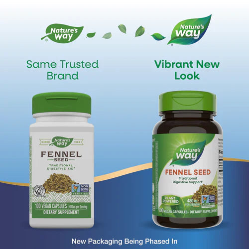 Fennel Seed 480 mg 100 Vegetarian Capsules by Nature's Way