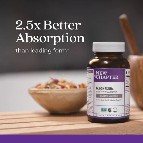 Magnesium + Ashwagandha 60 Tablets by New Chapter