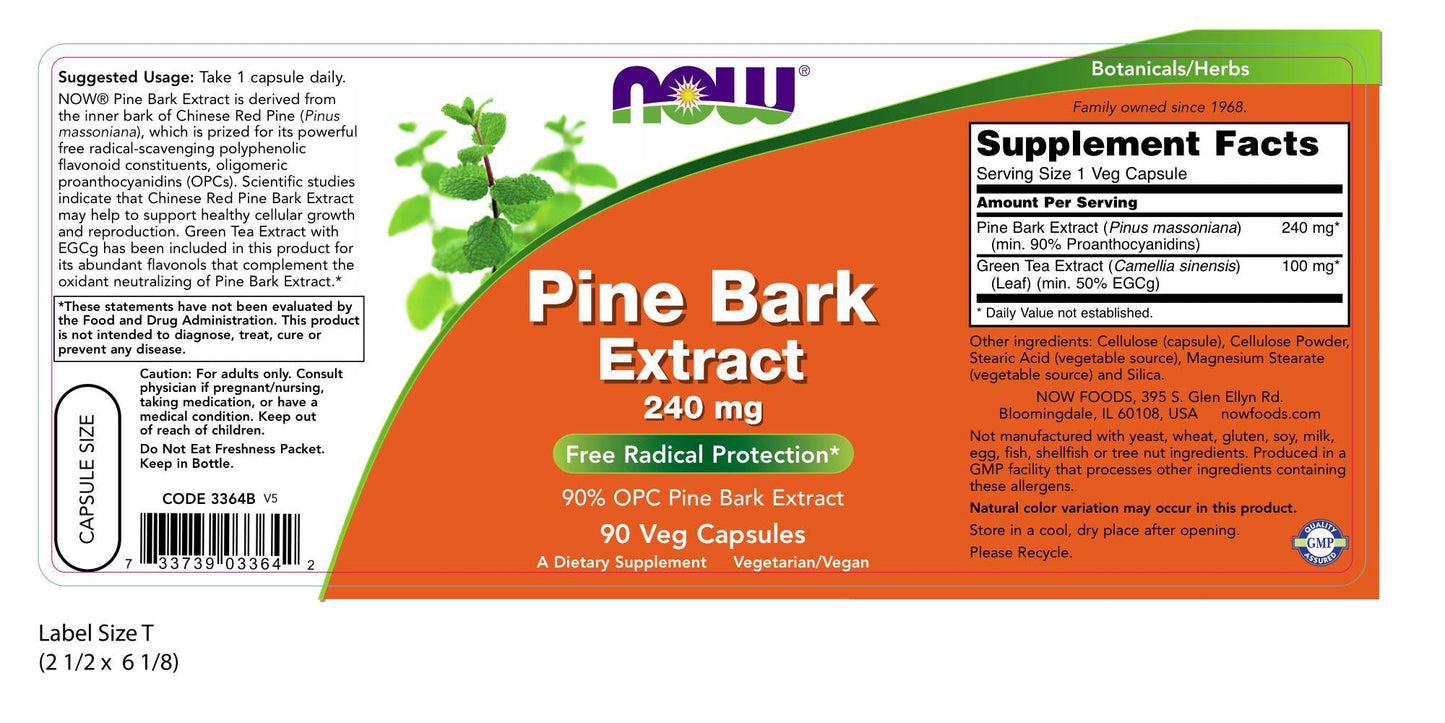 Pine Bark Extract 240 mg 90 Veg Capsules