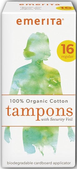 100% Organic Cotton Tampons Regular 16 Tampons