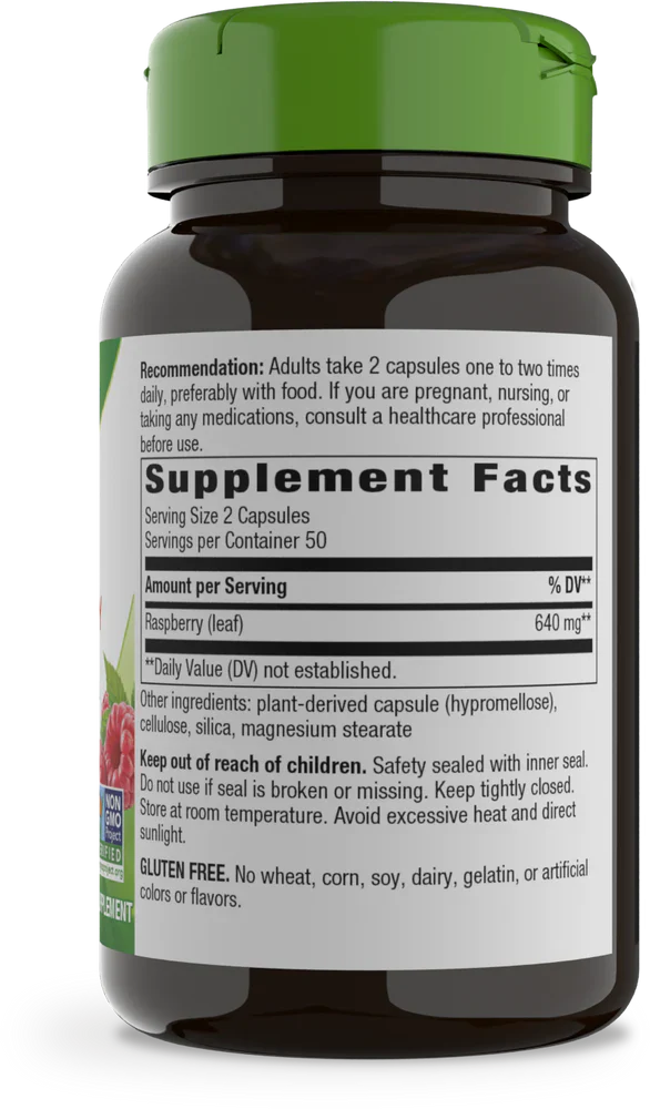 Red Raspberry Leaf 450 mg 100 Vegetarian Capsules by Nature's Way