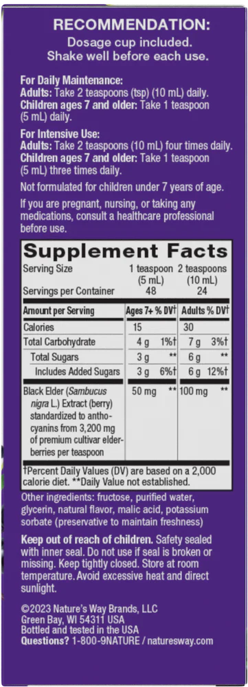 Original Sambucus Elderberry Syrup 240 ml (8 fl oz)