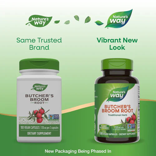 Butcher's Broom 360 mg 100 Vegetarian Capsules by Nature's Way