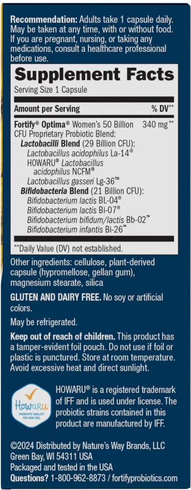 Primadophilus Optima (now Fortify Optima) Women's 30 Delayed Release Vegetarian Capsules