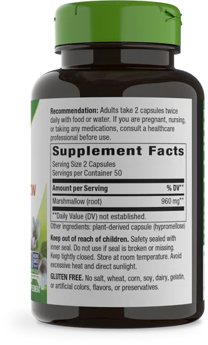 Marshmallow Root 480 mg 100 Veg Capsules by Nature's Way