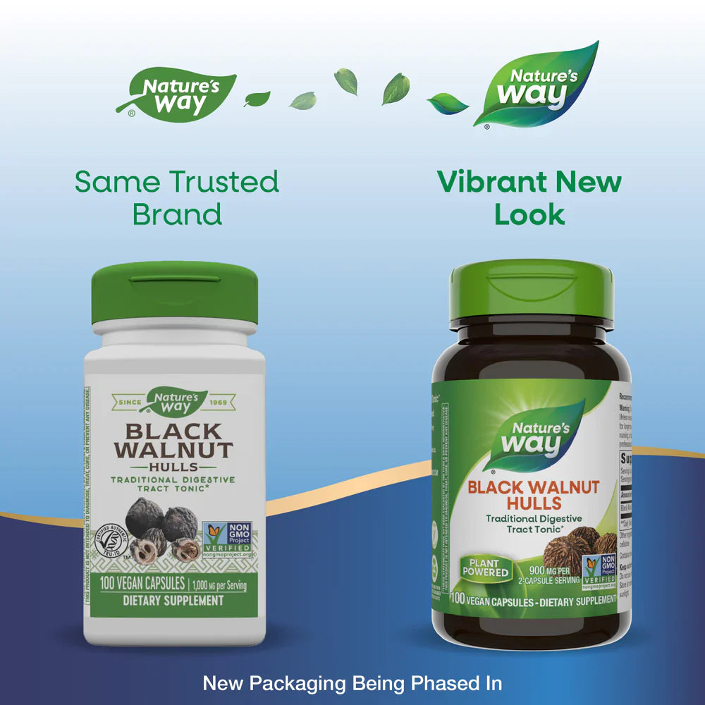Black Walnut Hulls 900 mg 100 Veg Capsules by Nature's Way