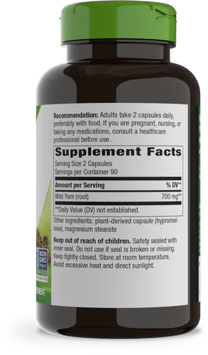 Wild Yam Root 350 mg 180 Vegetarian Capsules by Nature's Way