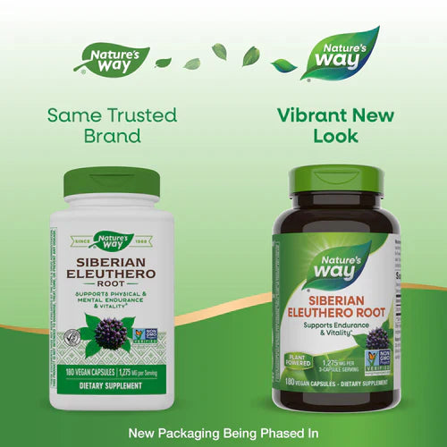 Siberian Eleuthero, Root, 425 mg, 180 Vegan Capsules by Nature's Way