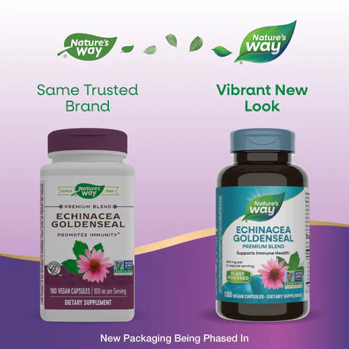 Echinacea Goldenseal 450 mg 180 Vegetarian Capsules by Nature's Way